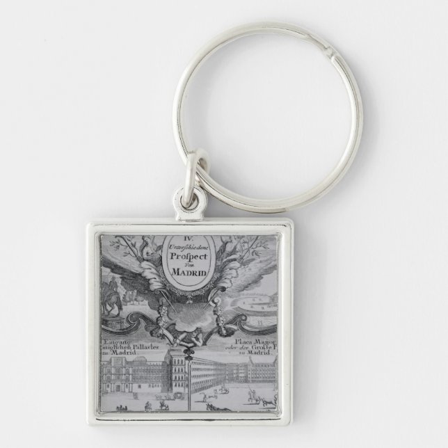 View of the city of Madrid Keychain (Front)