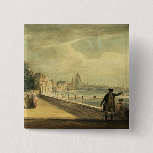 View of the City Pinback Button (Front)