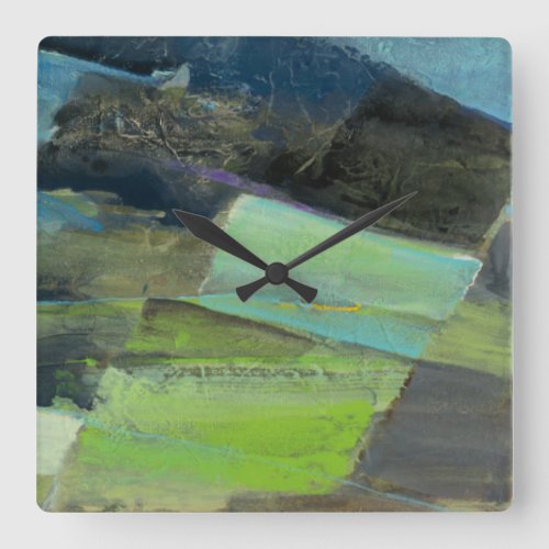 View of the Coast II  Abstract Print Square Wall Clock