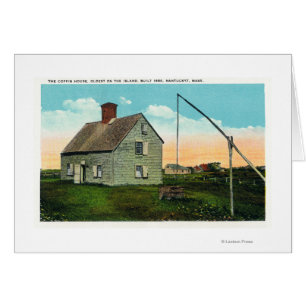 View of the Coffin House, Oldest on the Island Cards