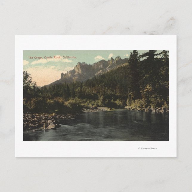 View of the Crags, Castle Rock Postcard (Front)