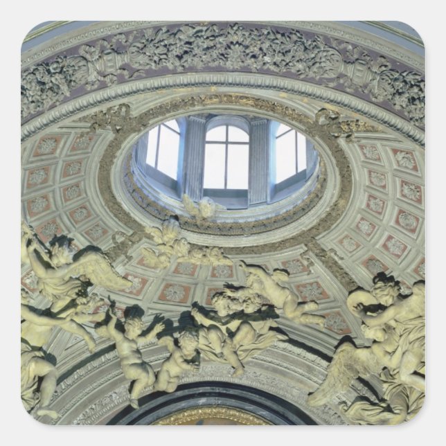 View of the cupola with angel musicians square sticker (Front)