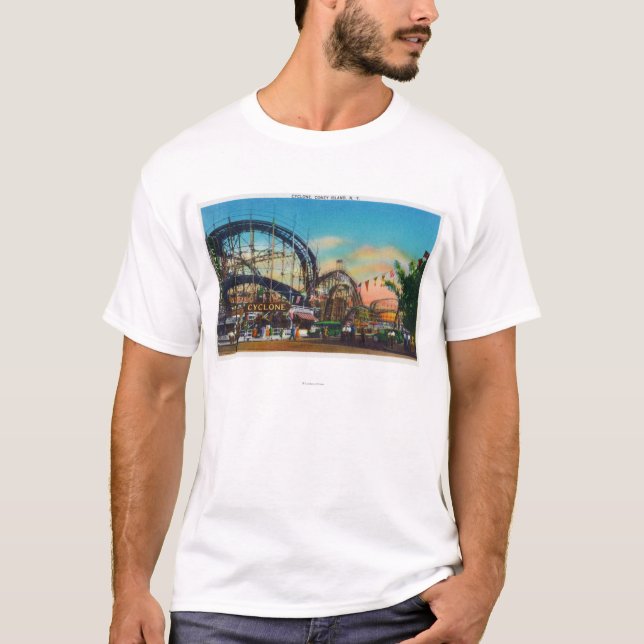View of the Cyclone Rollercoaster # 1 T-Shirt (Front)
