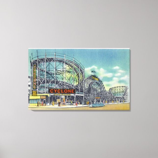 View of the Cyclone Rollercoaster # 2 Canvas Print (Front)