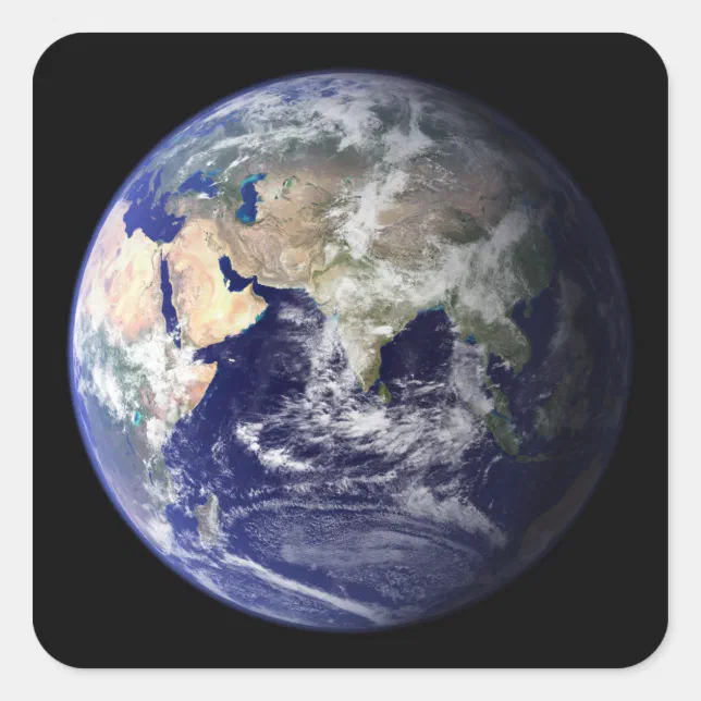 Square Erth View of the Earth from space Square Sticker | Zazzle