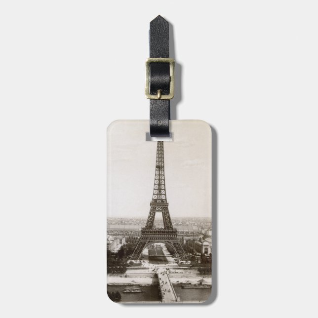View Of The Eiffel Tower, 1900 Luggage Tag (Front Vertical)