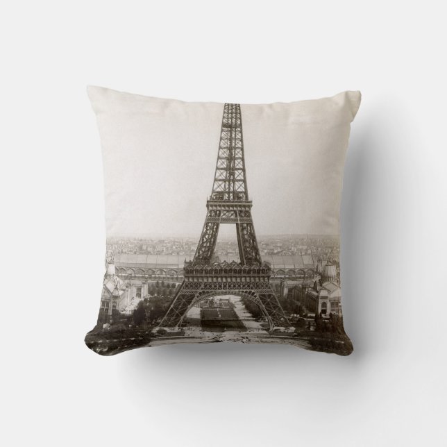 View Of The Eiffel Tower, 1900 Throw Pillow (Front)