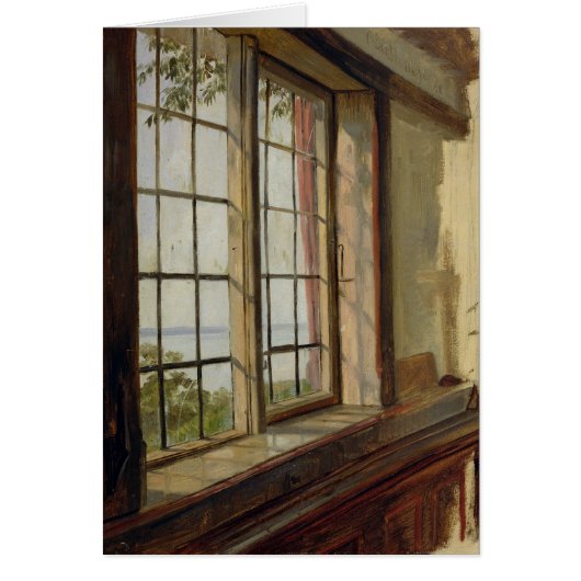 View of the Elbe through a Window, 1838 Cards (Front)