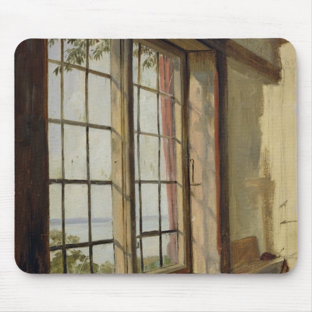 View of the Elbe through a Window, 1838 Mouse Pad (Front)