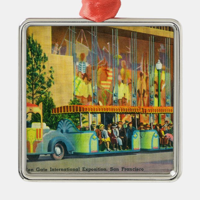 View of the Elephant Train Metal Ornament (Front)