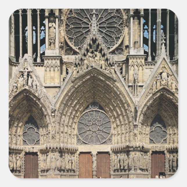 View of the facade, 13th-14th century square sticker (Front)