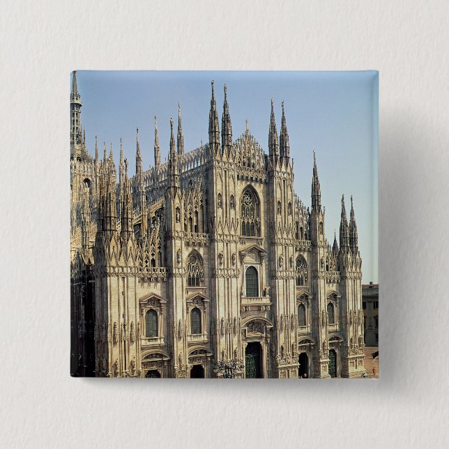 View of the facade, begun 1386 pinback button (Front)