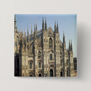 View of the facade, begun 1386 pinback button