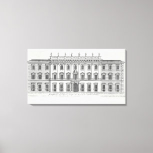 View of the facade of Palazzo Chigi, Rome, designe Canvas Print