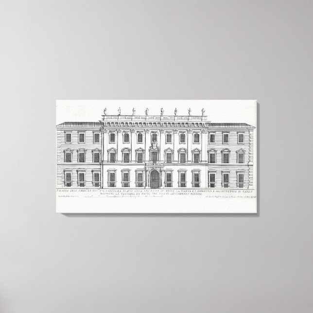 View of the facade of Palazzo Chigi, Rome, designe Canvas Print (Front)