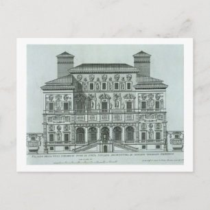 View of the facade of Villa Borghese, Rome (engrav Postcard