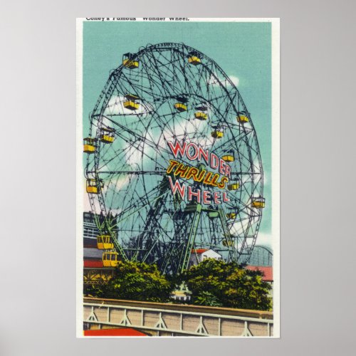 View of the Famous Wonder Ferris Wheel Poster