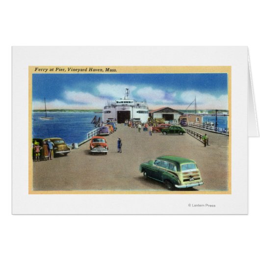View of the Ferry at the Pier Cards (Front Horizontal)
