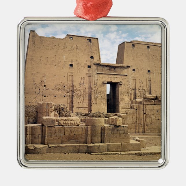 View of the first pylon of the Temple of Horus Metal Ornament (Front)