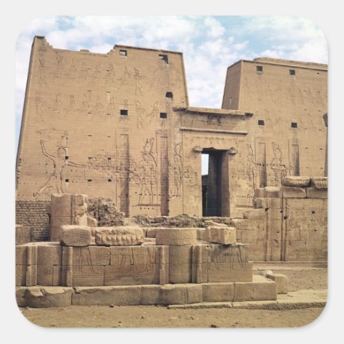 View of the first pylon of the Temple of Horus Square Sticker