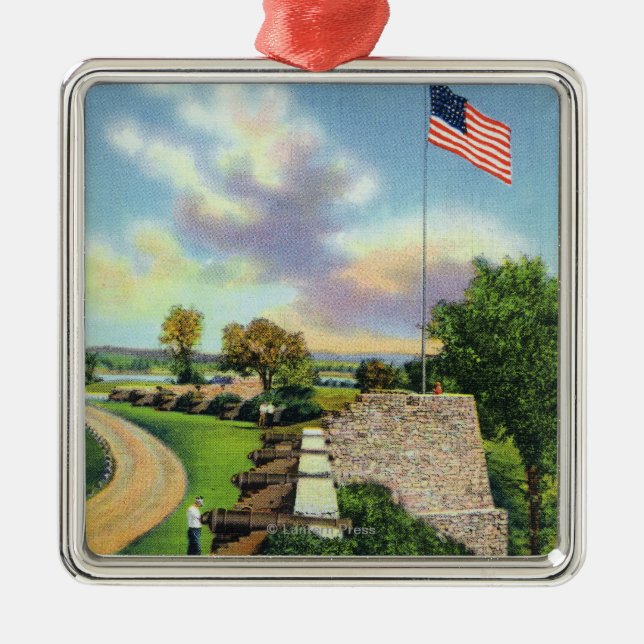 View of the Flag Bastion and South Wall Metal Ornament (Front)