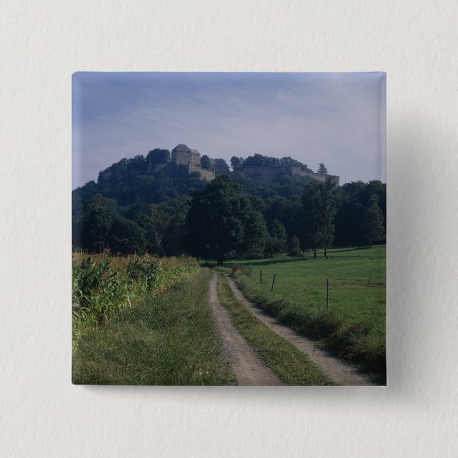 View of the Fortress Pinback Button (Front)