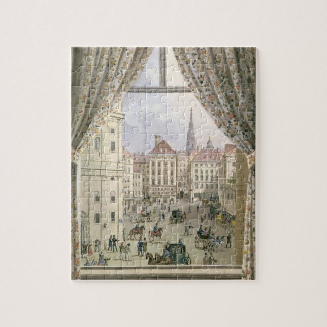 View of the Freyung, Vienna, 1825 (gouache on pape Jigsaw Puzzle (Vertical)