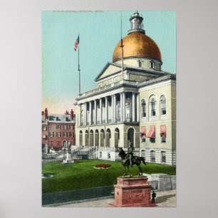 View of the Front Lawn of the State House Poster