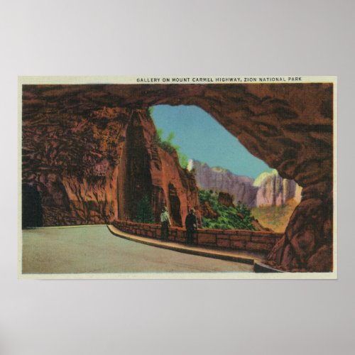View of the Gallery on Mount Carmel Highway Poster