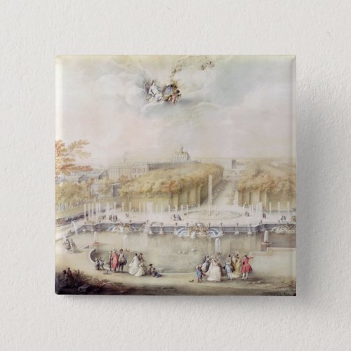 View of the Gardens and the Chateau of Versailles Button