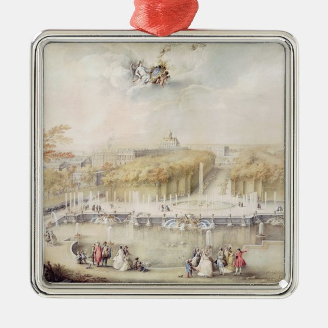 View of the Gardens and the Chateau of Versailles Metal Ornament (Front)