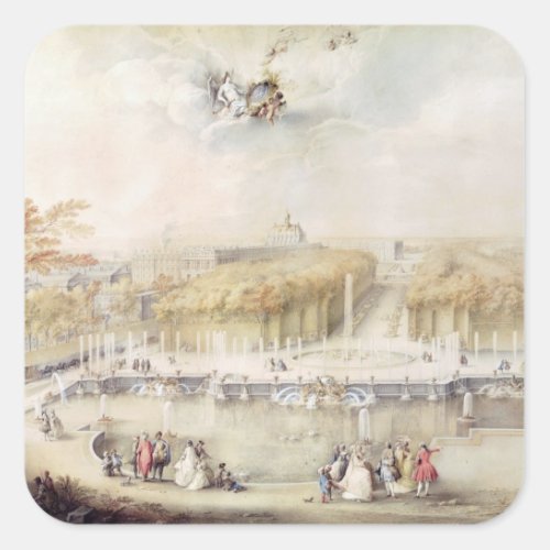 View of the Gardens and the Chateau of Versailles Square Sticker
