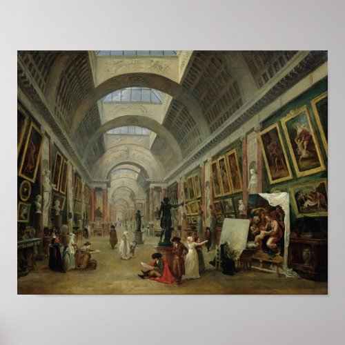 View of the Grand Gallery of the Louvre 1796 Poster