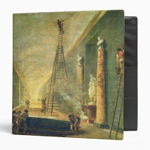 View of the Grand Gallery of the Louvre 3 Ring Binder