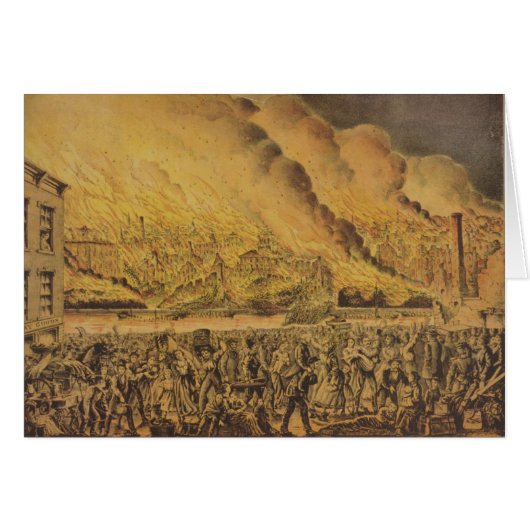 View of the Great Fire of Chicago Cards (Front Horizontal)
