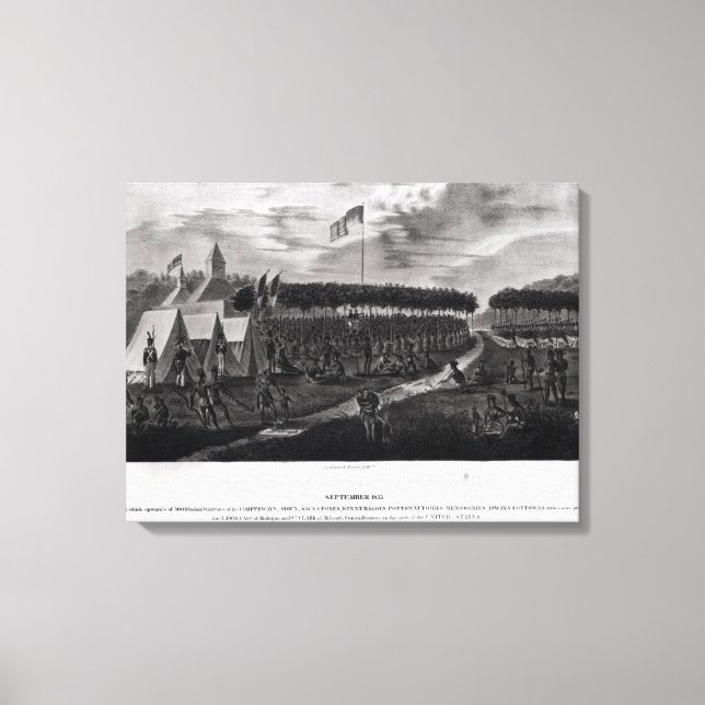 View of the Great Treaty Held at Prairie du Canvas Print (Front)