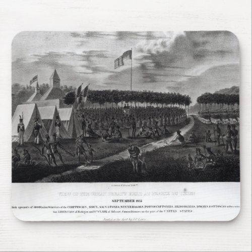 View of the Great Treaty Held at Prairie du Mouse Pad