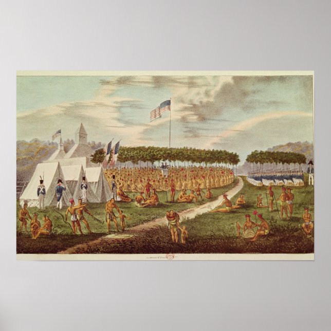 View of the Great Treaty Held at Prairie du Poster (Front)