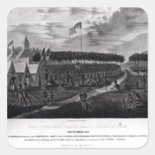 View of the Great Treaty Held at Prairie du Square Sticker