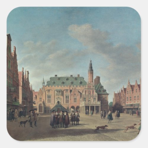 View of the Grote Markt in Haarlem Square Sticker