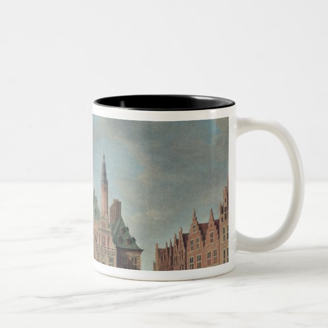 View of the Grote Markt in Haarlem Two-Tone Coffee Mug (Right)