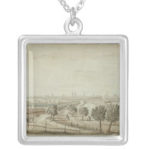 View of the Hallesch Gate Silver Plated Necklace