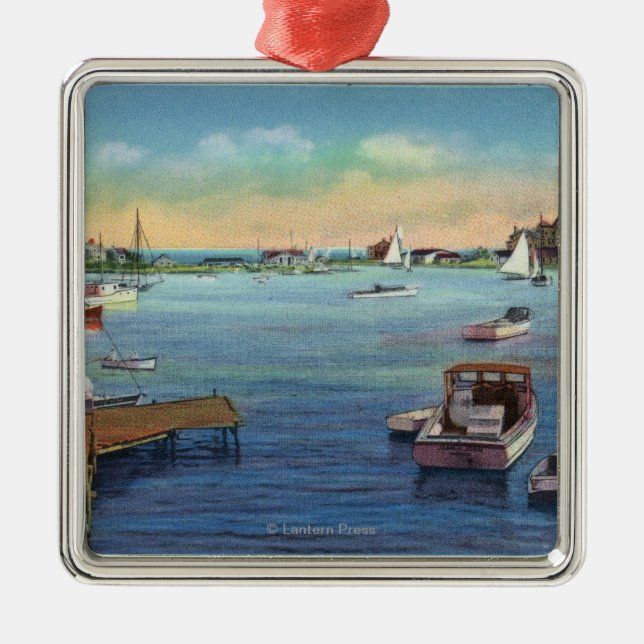 View of the Harwichport Wychmere Harbor Metal Ornament (Front)