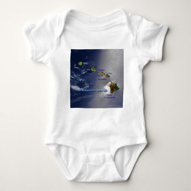 View of the Hawaiian Islands Baby Bodysuit (Front)