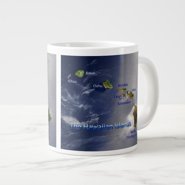 View of the Hawaiian Islands Giant Coffee Mug (Front Right)