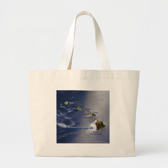 View of the Hawaiian Islands Large Tote Bag (Front)