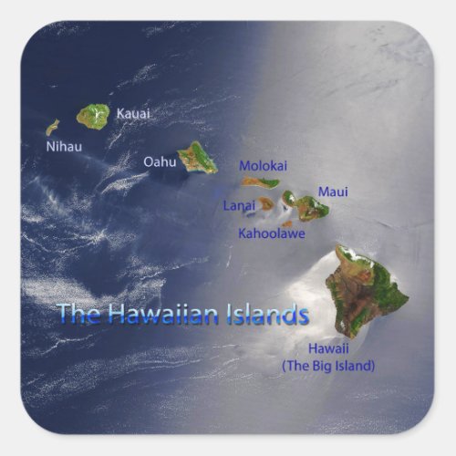 View of the Hawaiian Islands Square Sticker