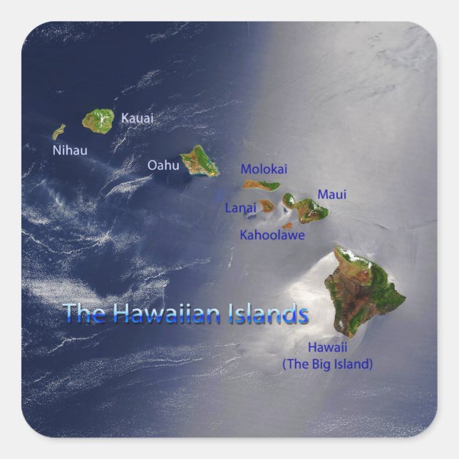 View of the Hawaiian Islands Square Sticker (Front)