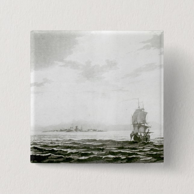 View of the Island of Tappanooly Pinback Button (Front)