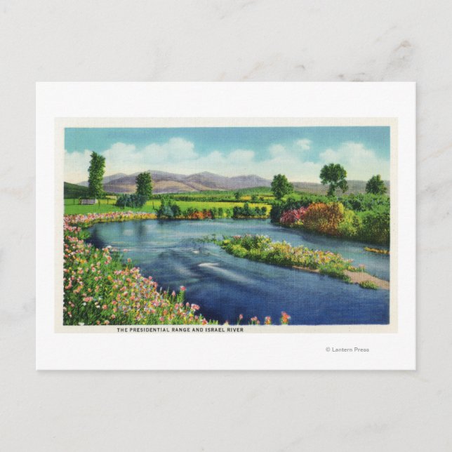 View of the Israel River & the Presidential Rang Postcard (Front)